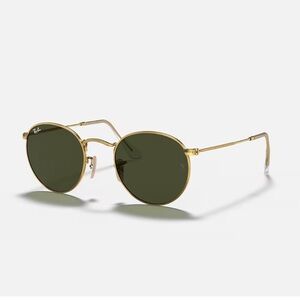 Ray-Ban Classic Gold Frame Sunglasses with Green Lenses